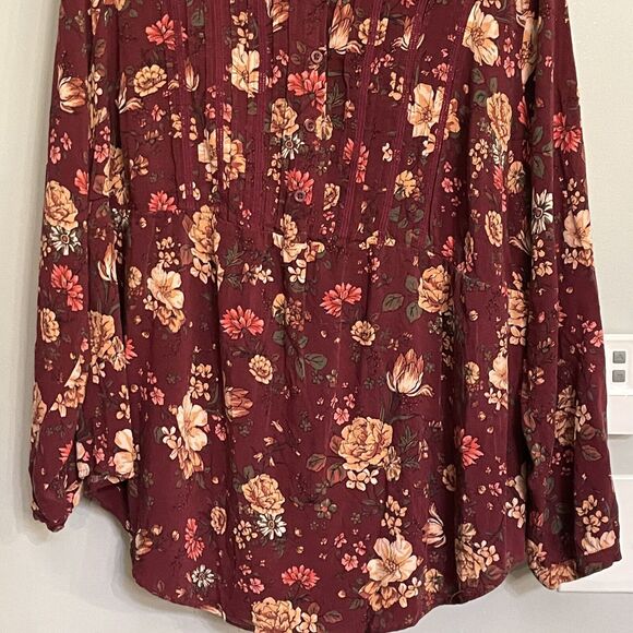 Torrid Top Lace Trim Babydoll Tunic Textured Stretch Rayon Floral Blouse 2X‎ EUC - Picture 3 of 12